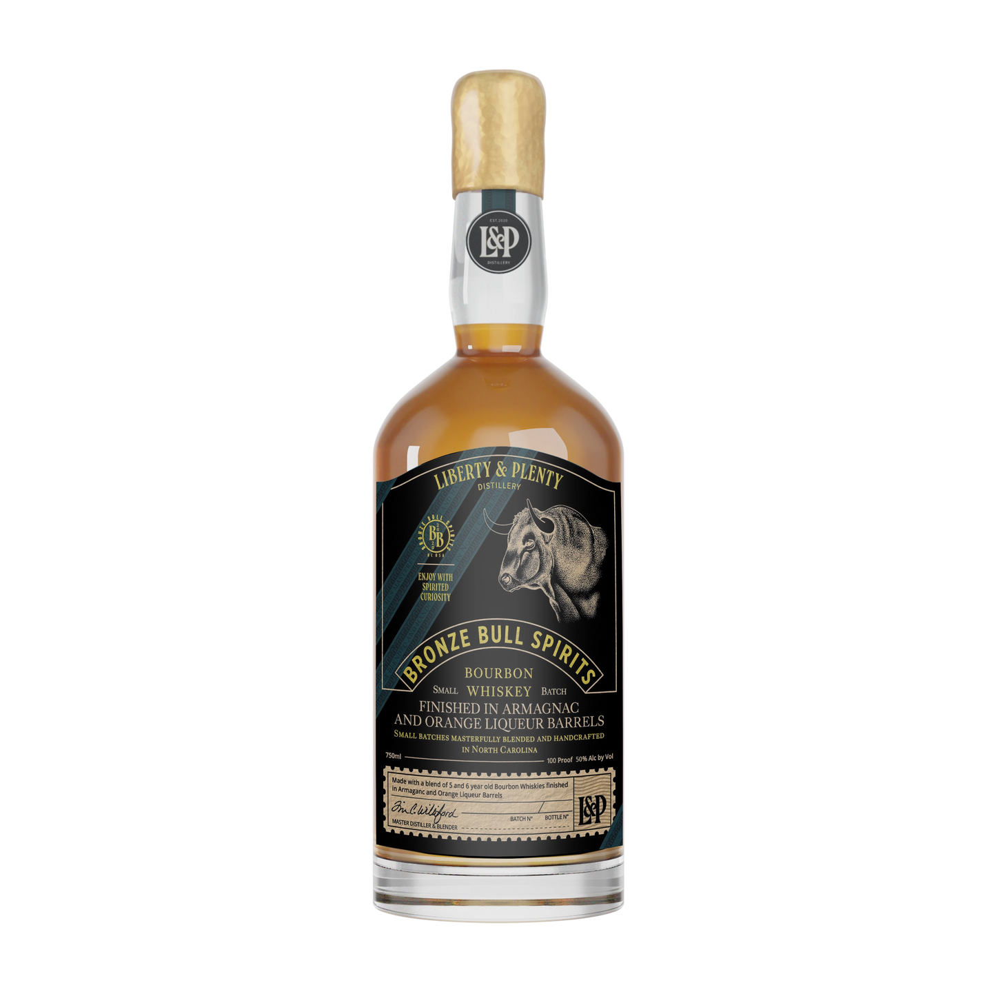 Bronze Bull Bourbon Batch #7 Finished in Armagnac and Orange Liqueur Barrels